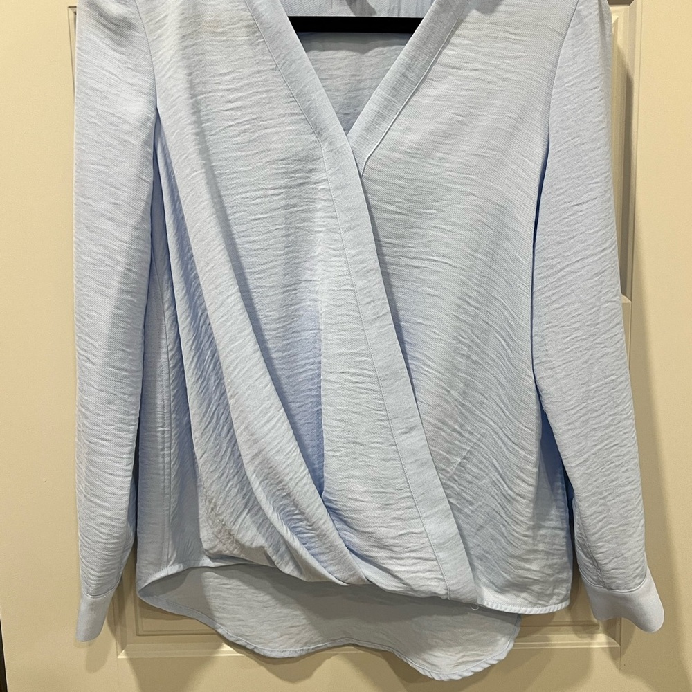 Vince Camuto Soft Blue Wrap Blouse